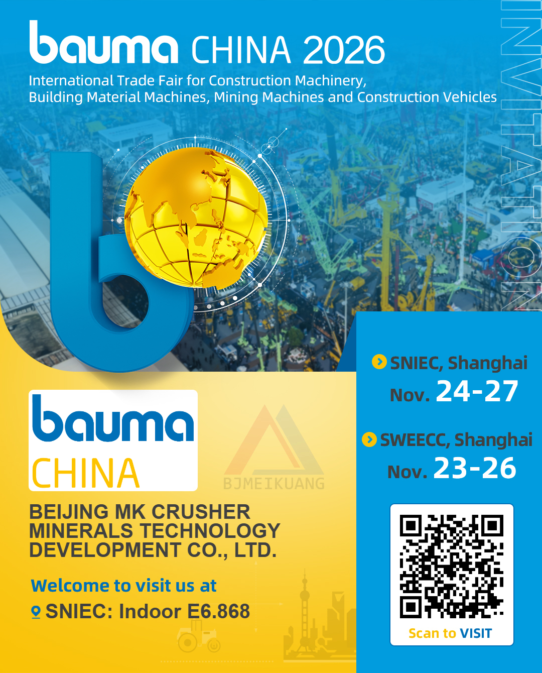 Beijing MK Crusher Minerals Technology Development Co., LTD ， will participate in bauma CHINA 2026 in Shanghai!